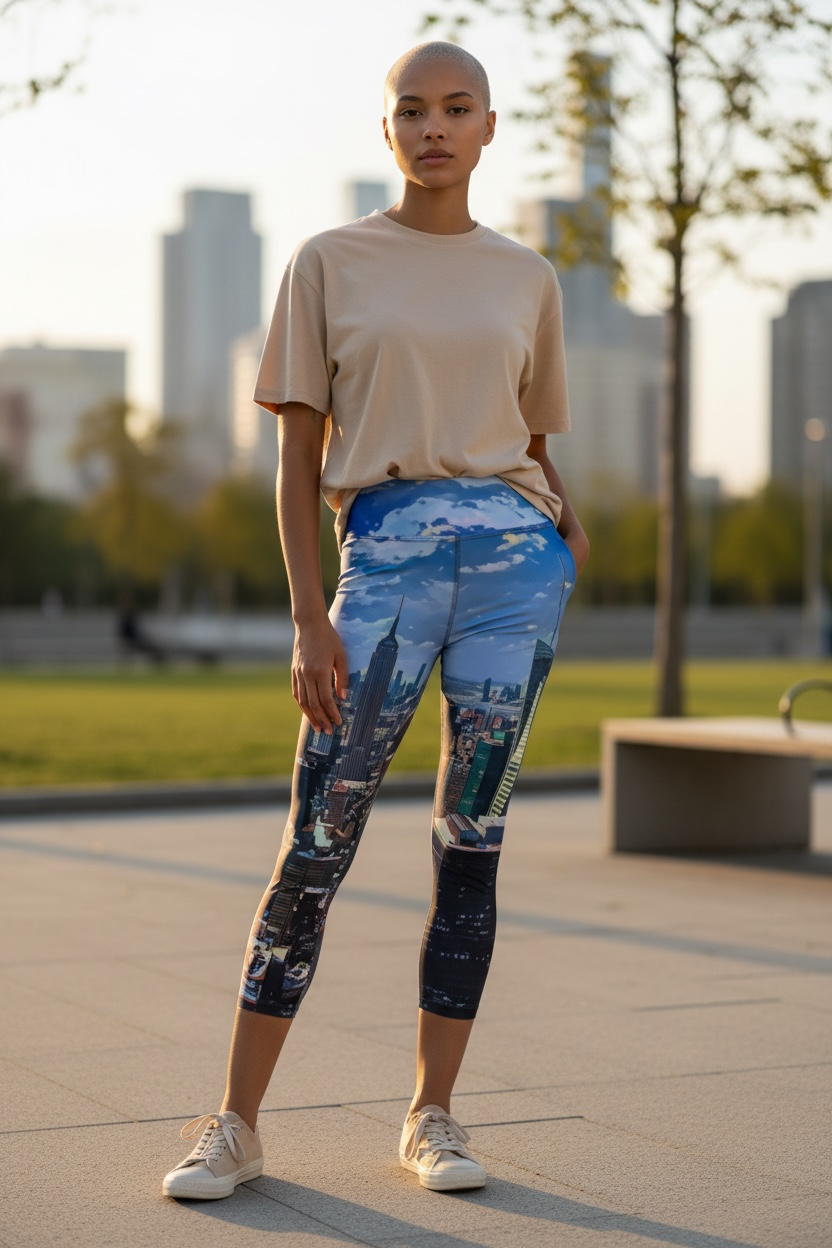 Manhattan Skyline Capri Leggings