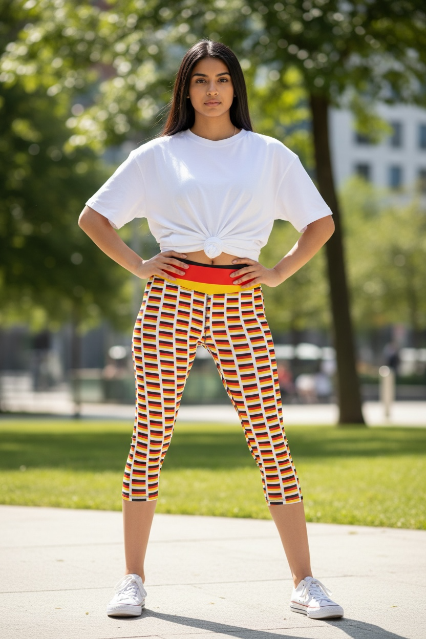 Germany Flag Capri Yoga Leggings