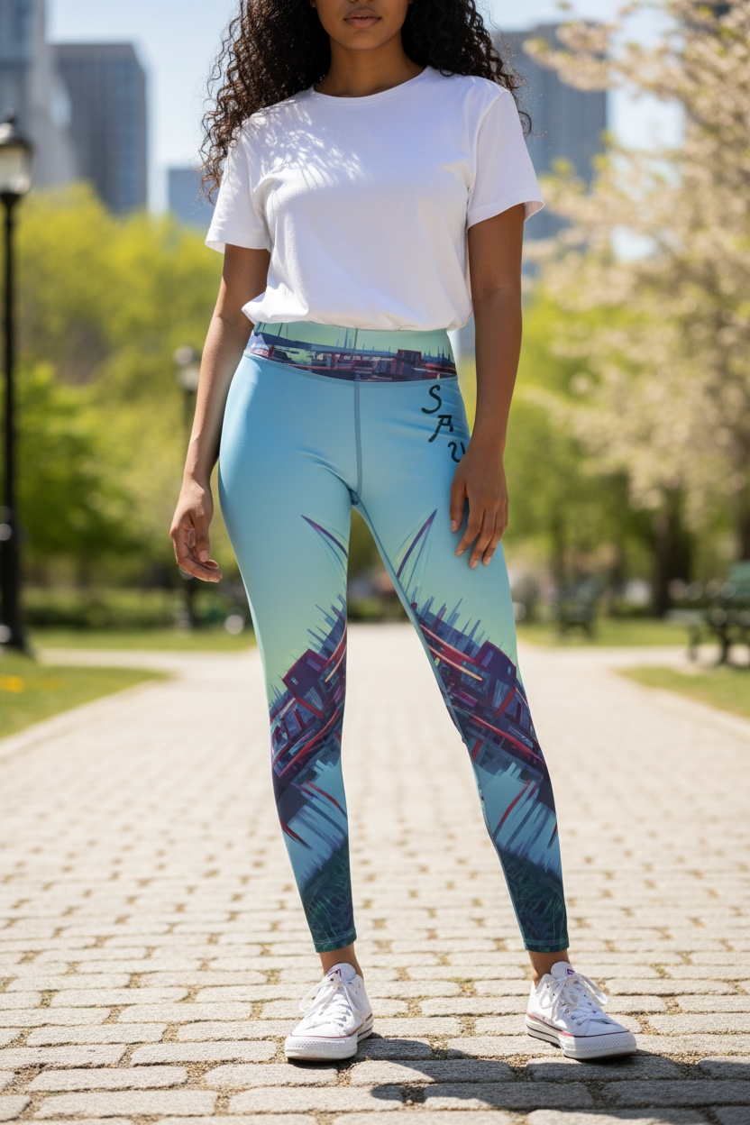 Sausalito Harbor Reflection Yoga Capri Leggings