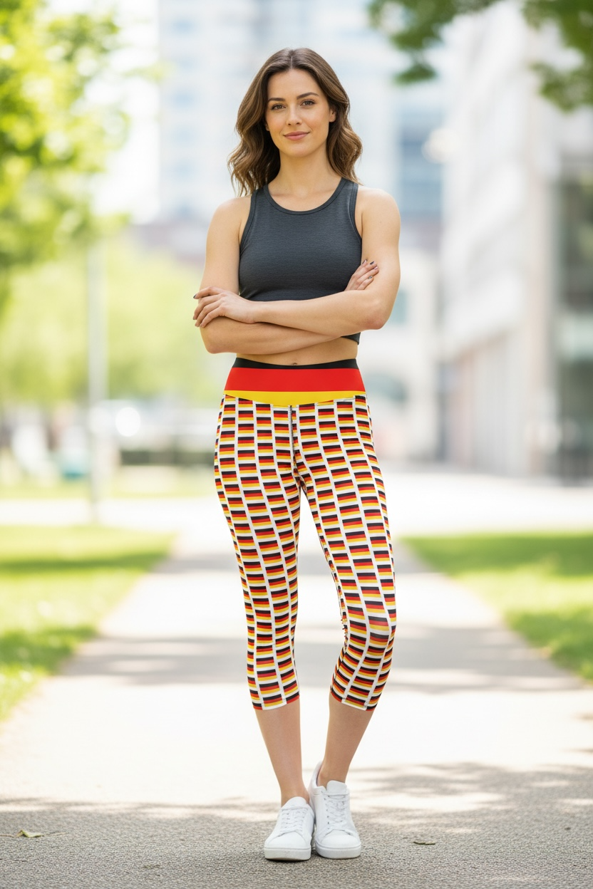 Germany Flag Capri Yoga Leggings
