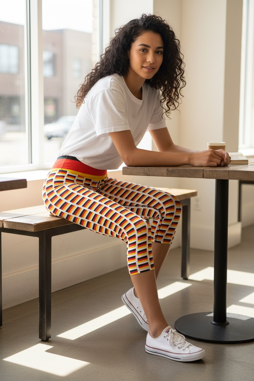 Germany Flag Capri Yoga Leggings