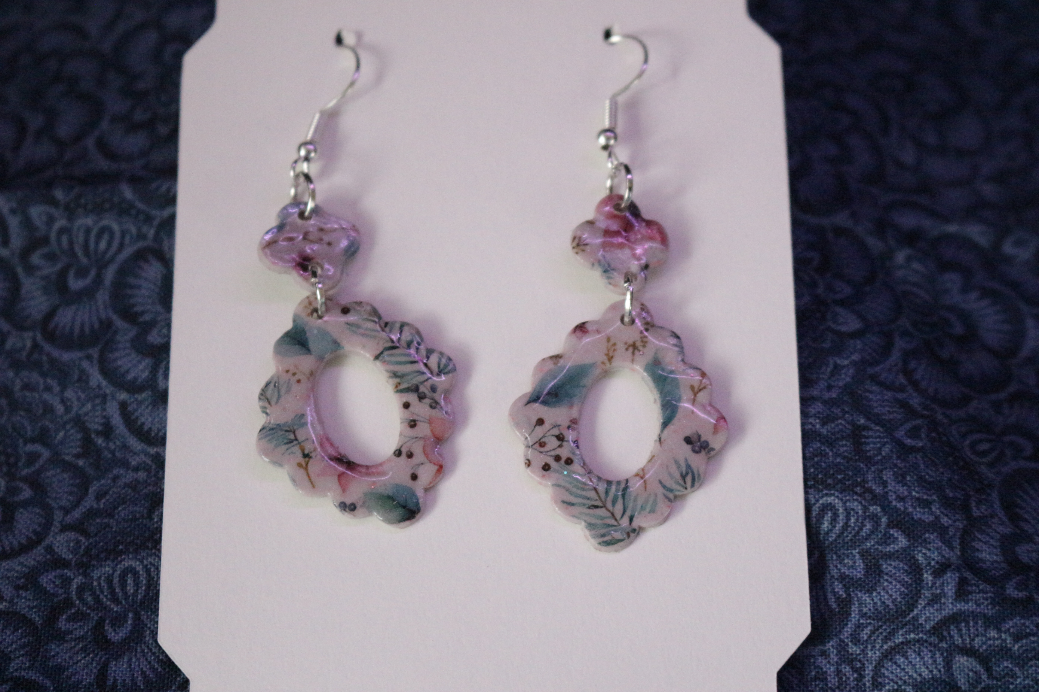 Floral Resin Dangle Earrings