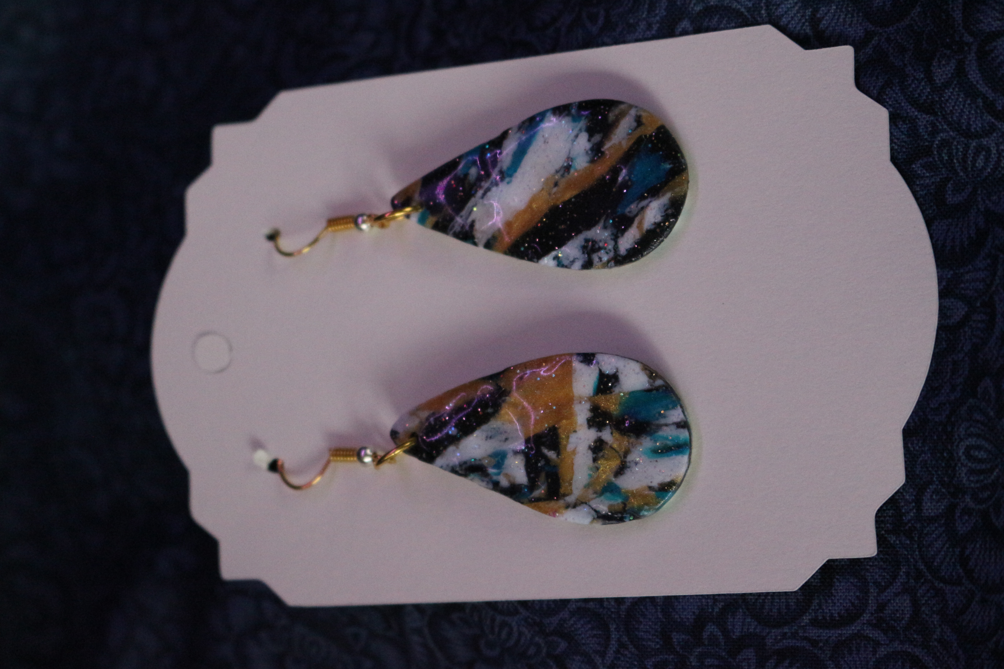 Handmade abstract teardrop earrings