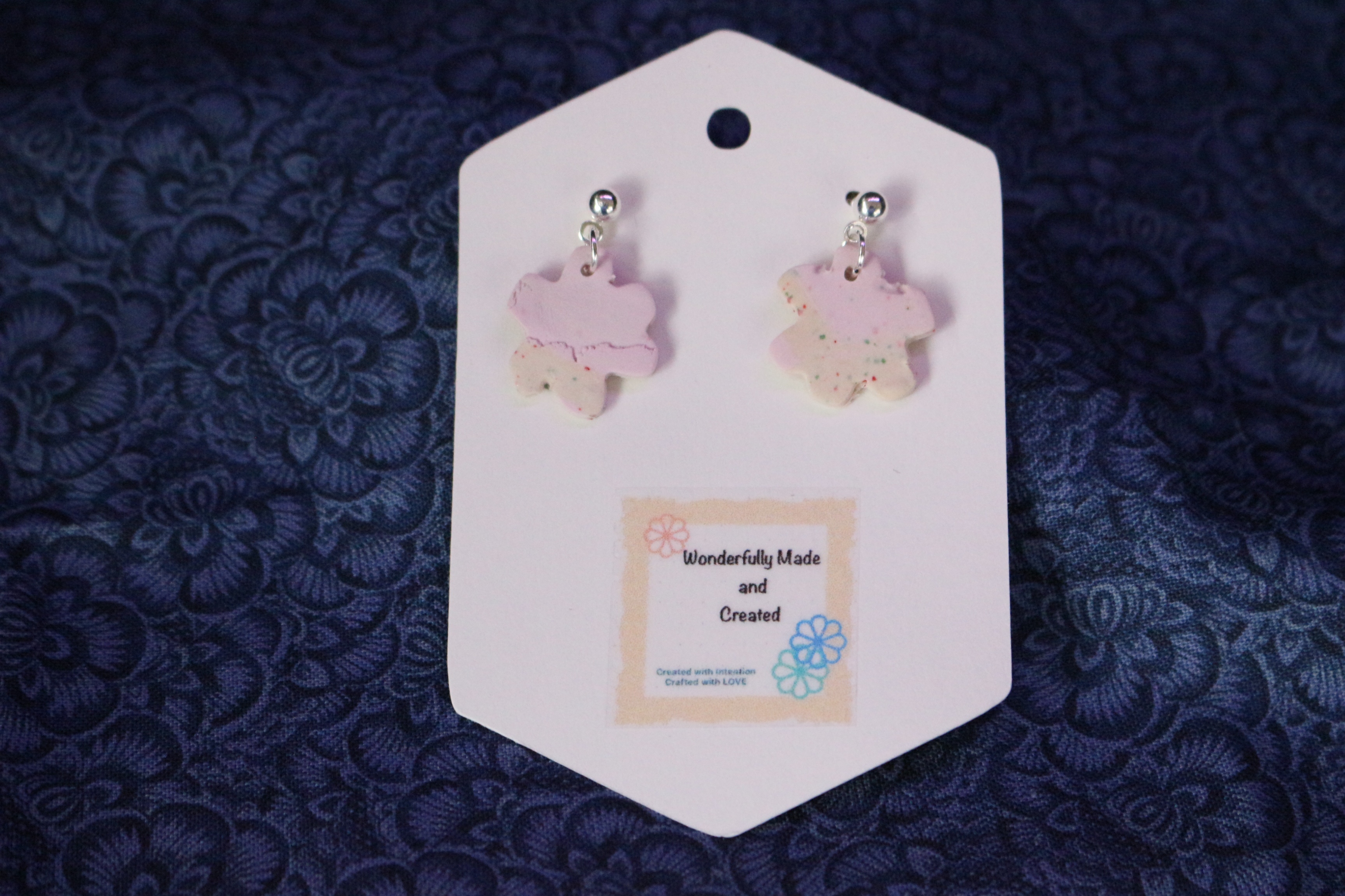 Pink Flower-Shaped Earrings