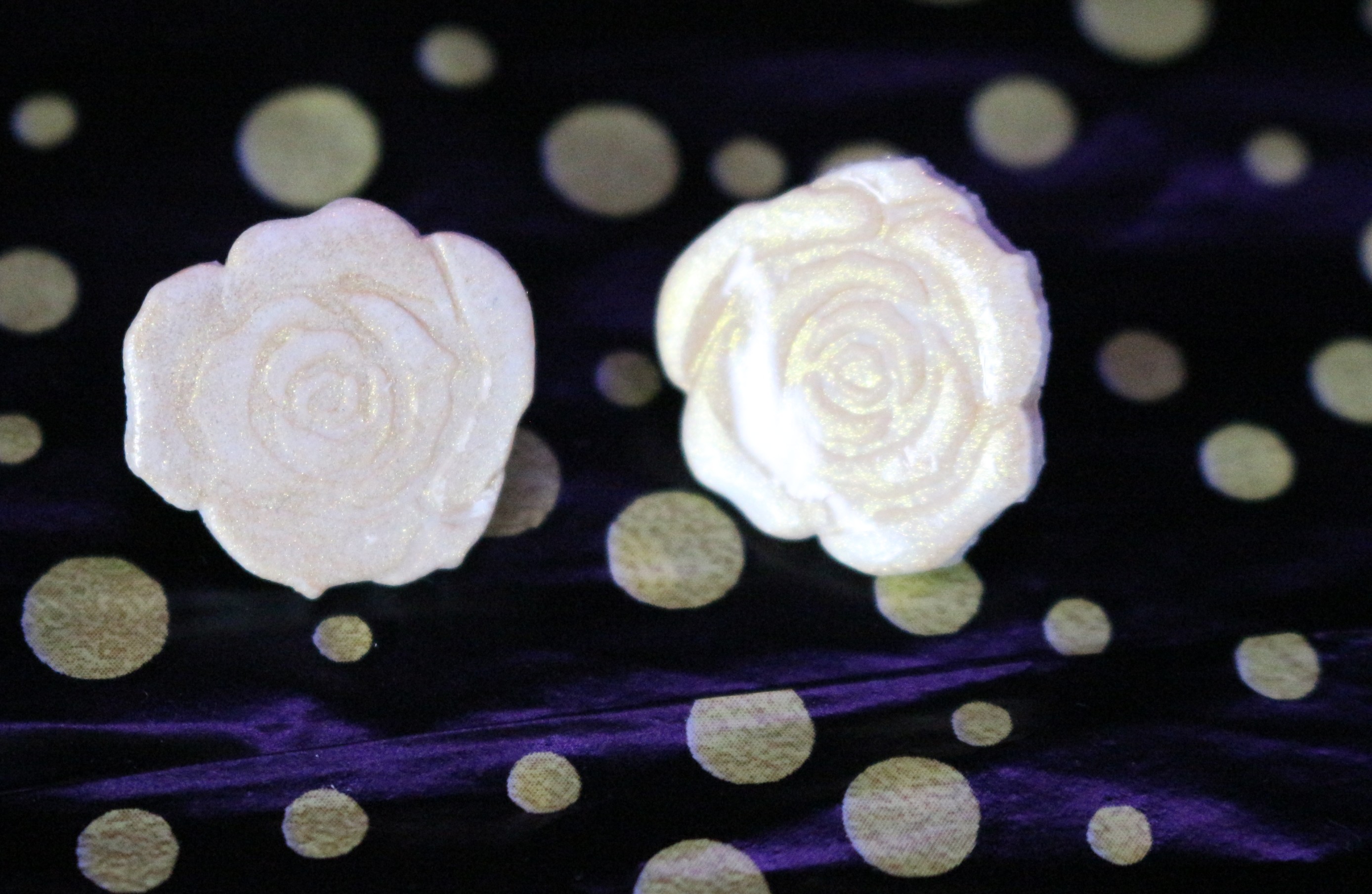 White Rose Stud Earrings