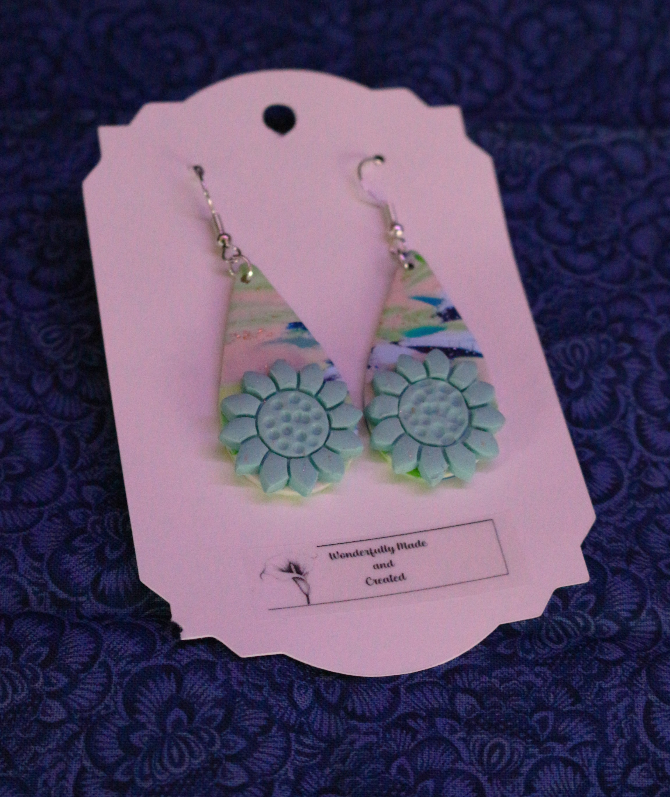 Handmade Floral Drop Earrings