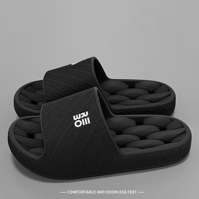 Black Comfort Slide Sandals