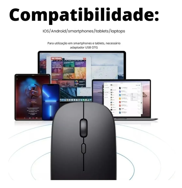 Mouse Sem Fio 2.4G+Bluetooth AG-690