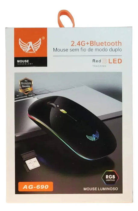 Mouse Sem Fio 2.4G+Bluetooth AG-690