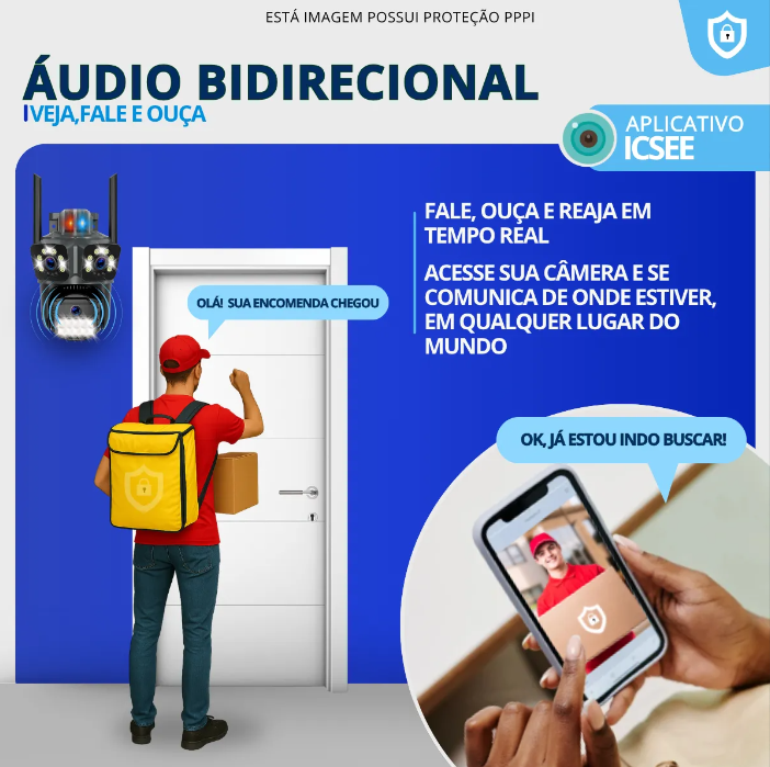 Câmera de segurança 4K Ultra HD Com Visão noturna