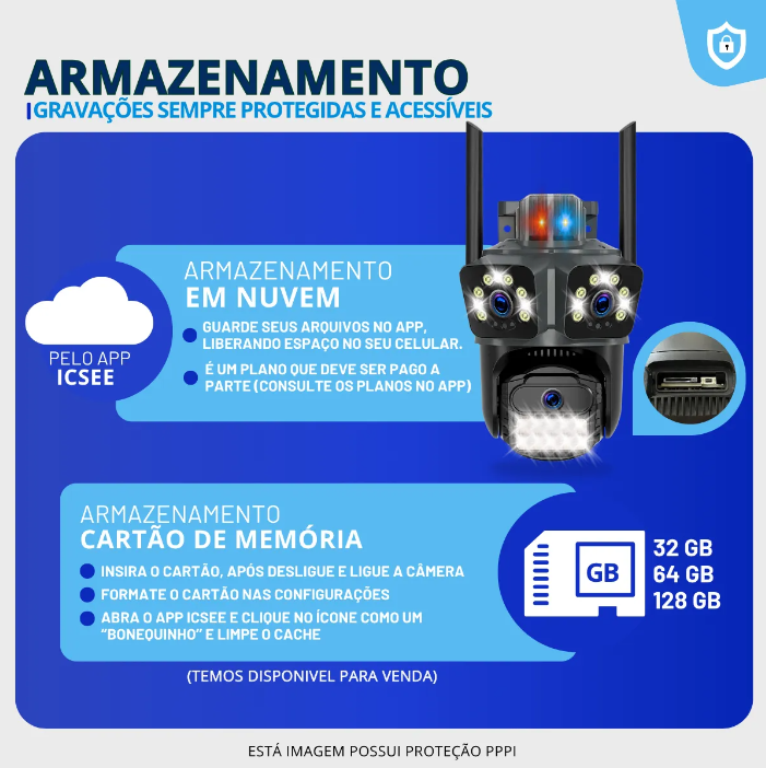 Câmera de segurança 4K Ultra HD Com Visão noturna