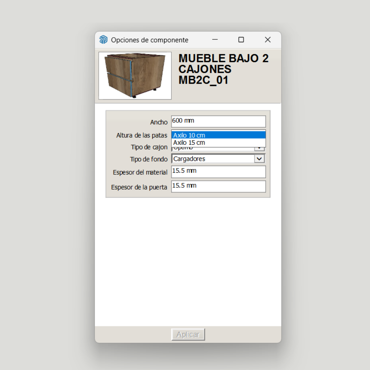 Módulo bajo de cocina con 2 cajones caceroleros – Dinámico