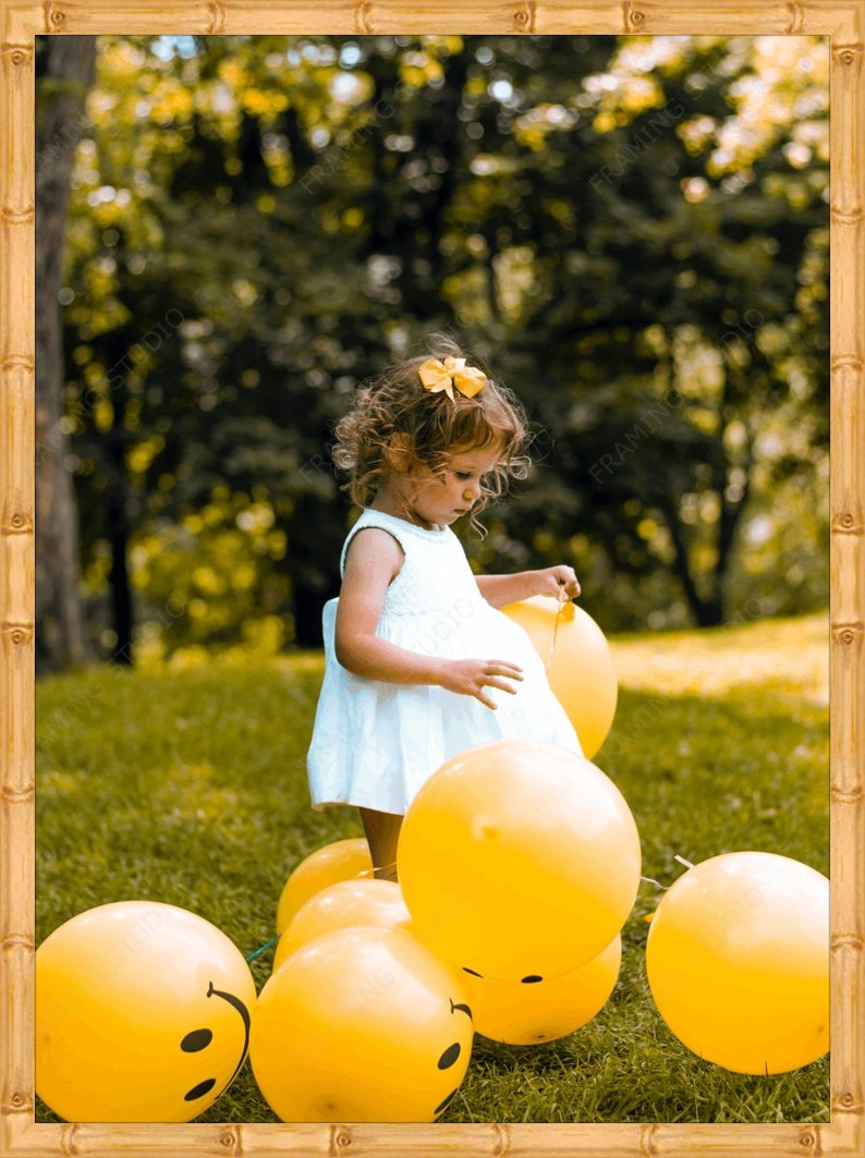 Gold Bamboo Picture Frame: Tropical Gallery Wall Decor