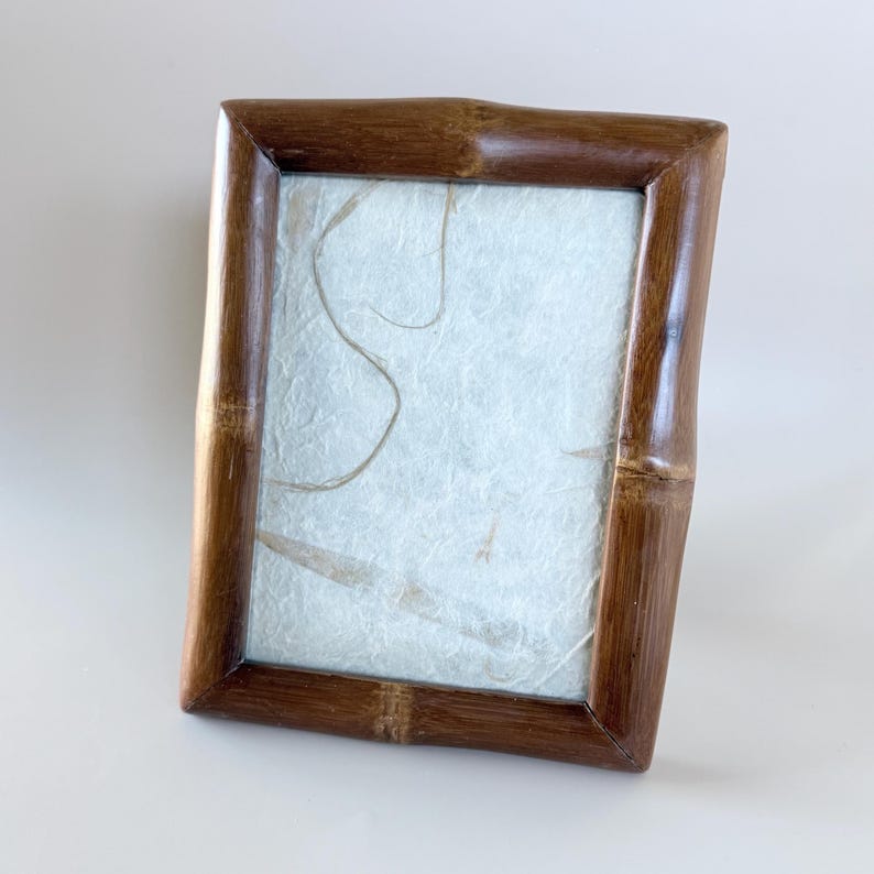 Rustic Bamboo Wood Picture Frame 5x7 | Natural Organic Decor | Vintage Boho Frame