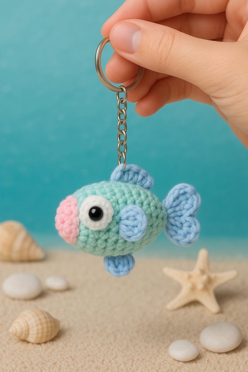 Crochet Clownfish Keychain: Handmade Amigurumi Bag Charm