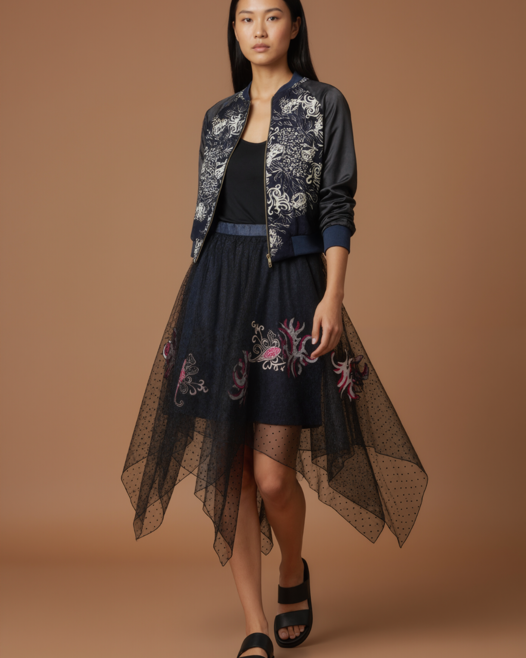 black transparent skirt