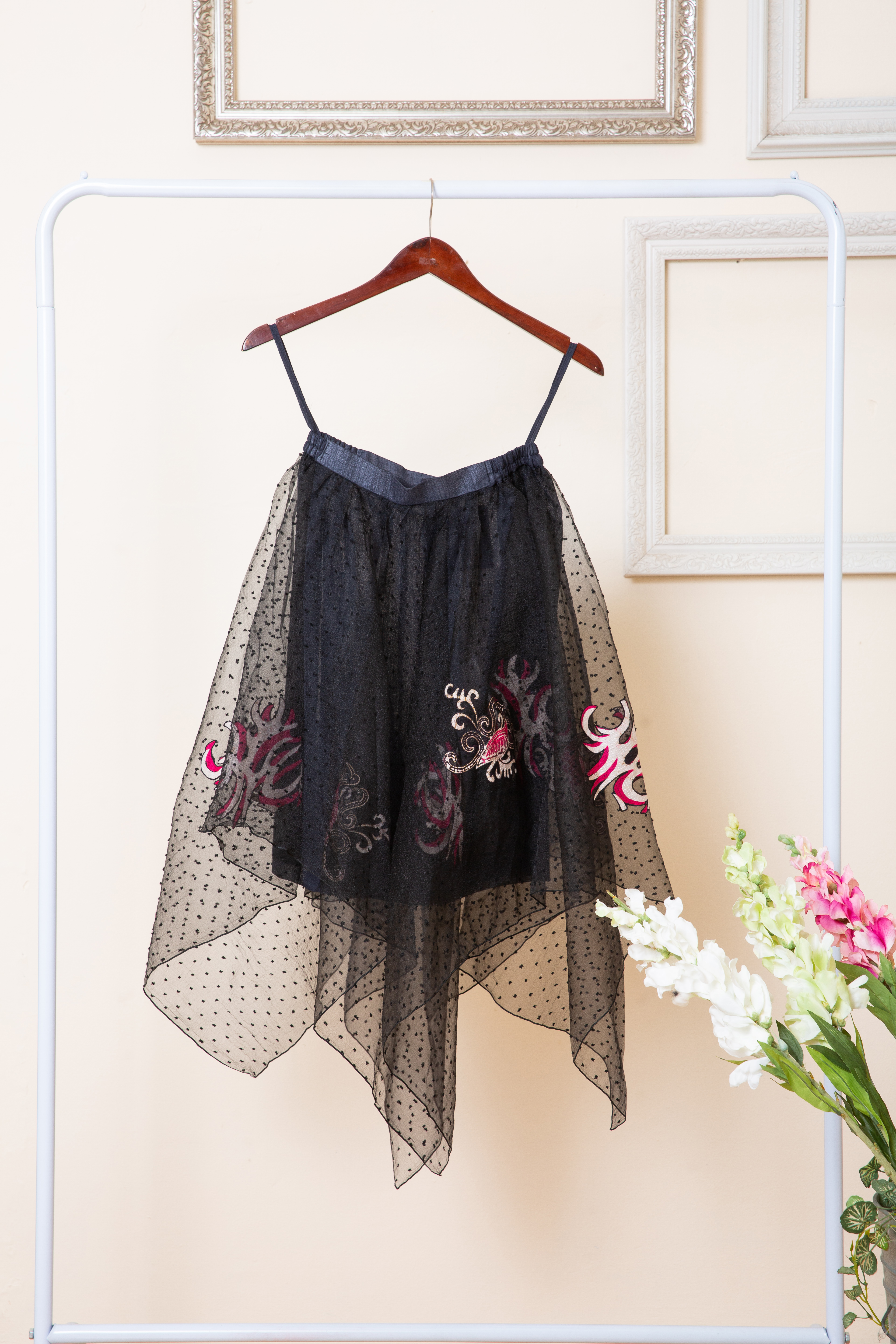 black transparent skirt