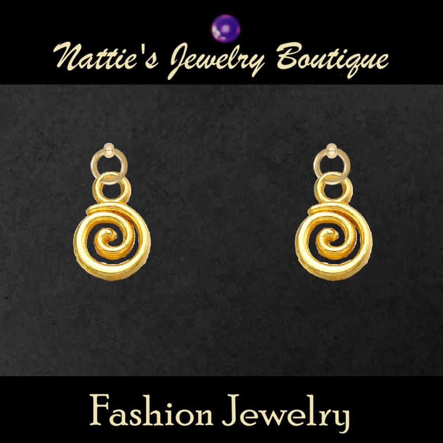 18" Doll Gold Spiral Drop Earrings