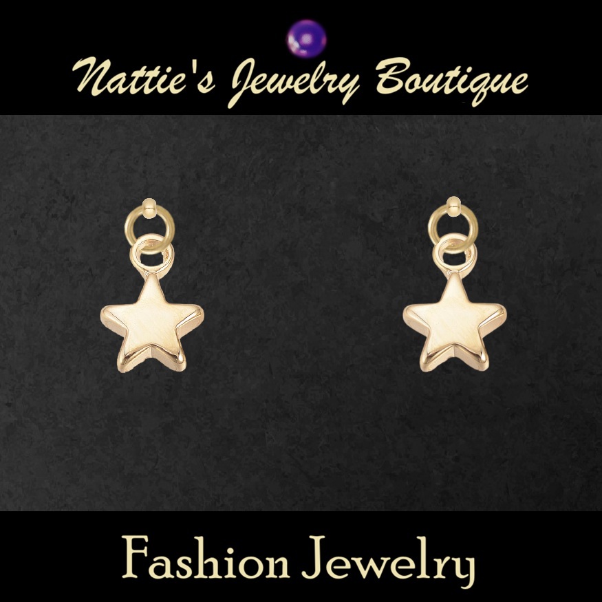18" Doll Gold Chunky Star Drop Earrings