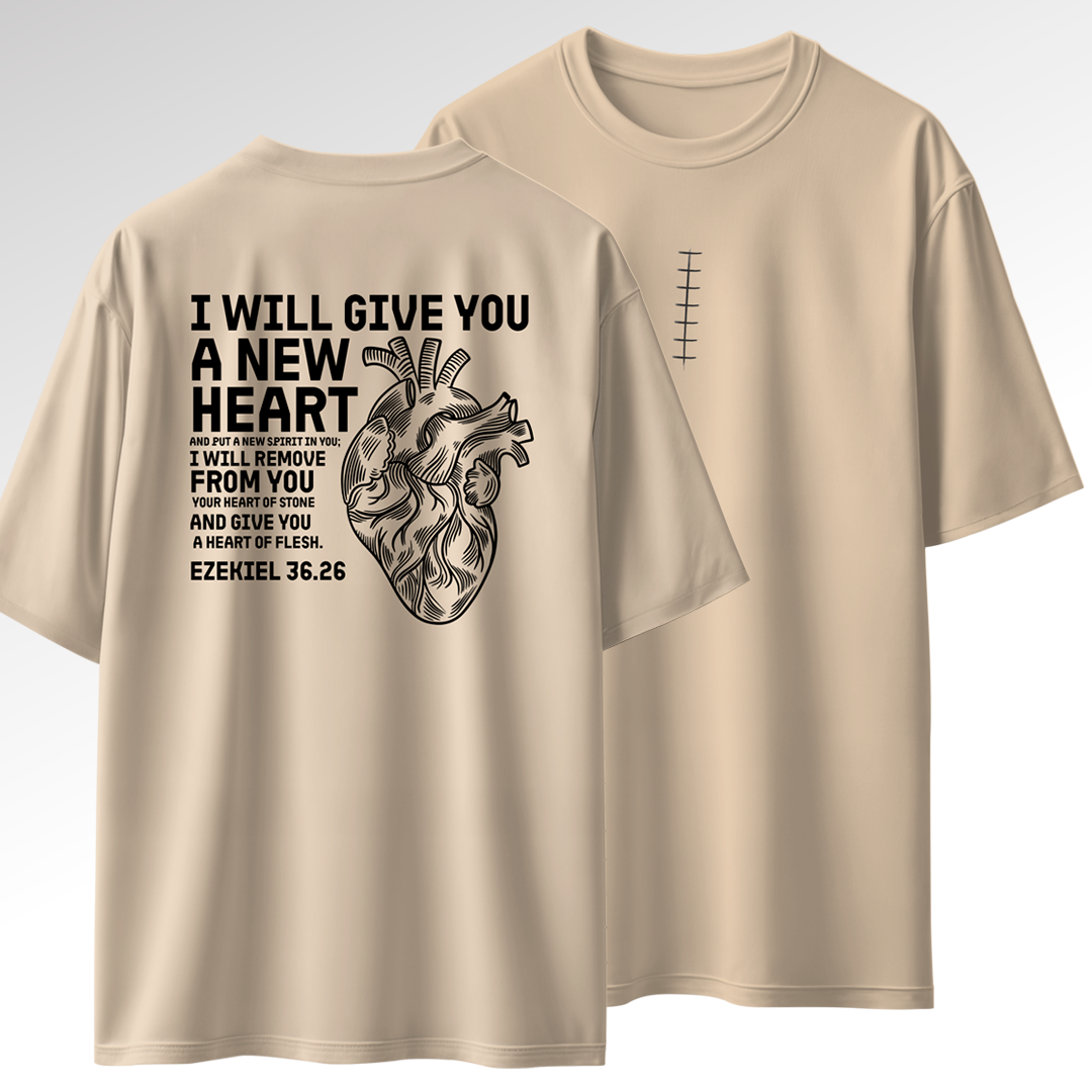 Novo Coração (Ezequiel 36:26) - Camiseta Oversized