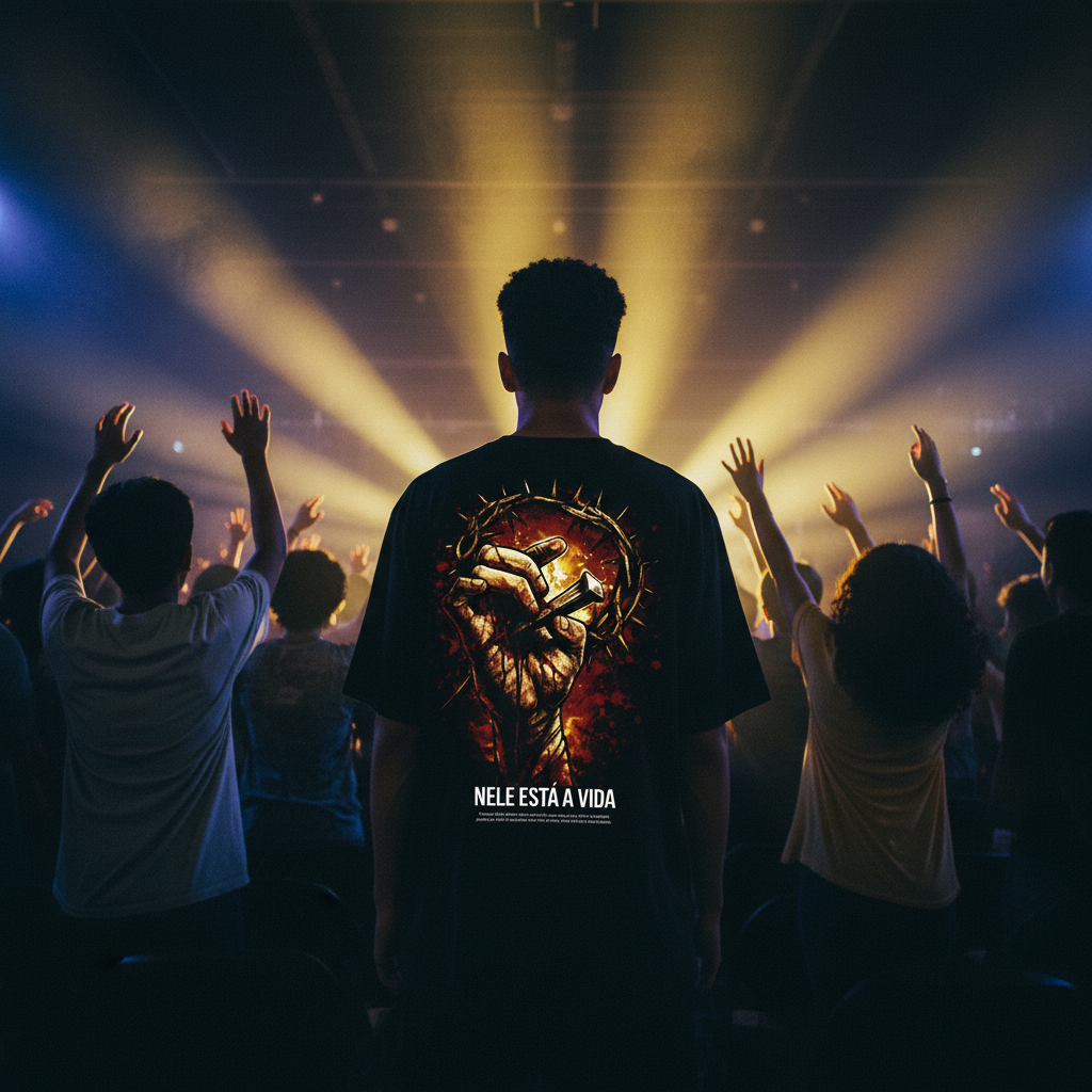 Nele está a Vida (João 3:16) - Camiseta Oversized