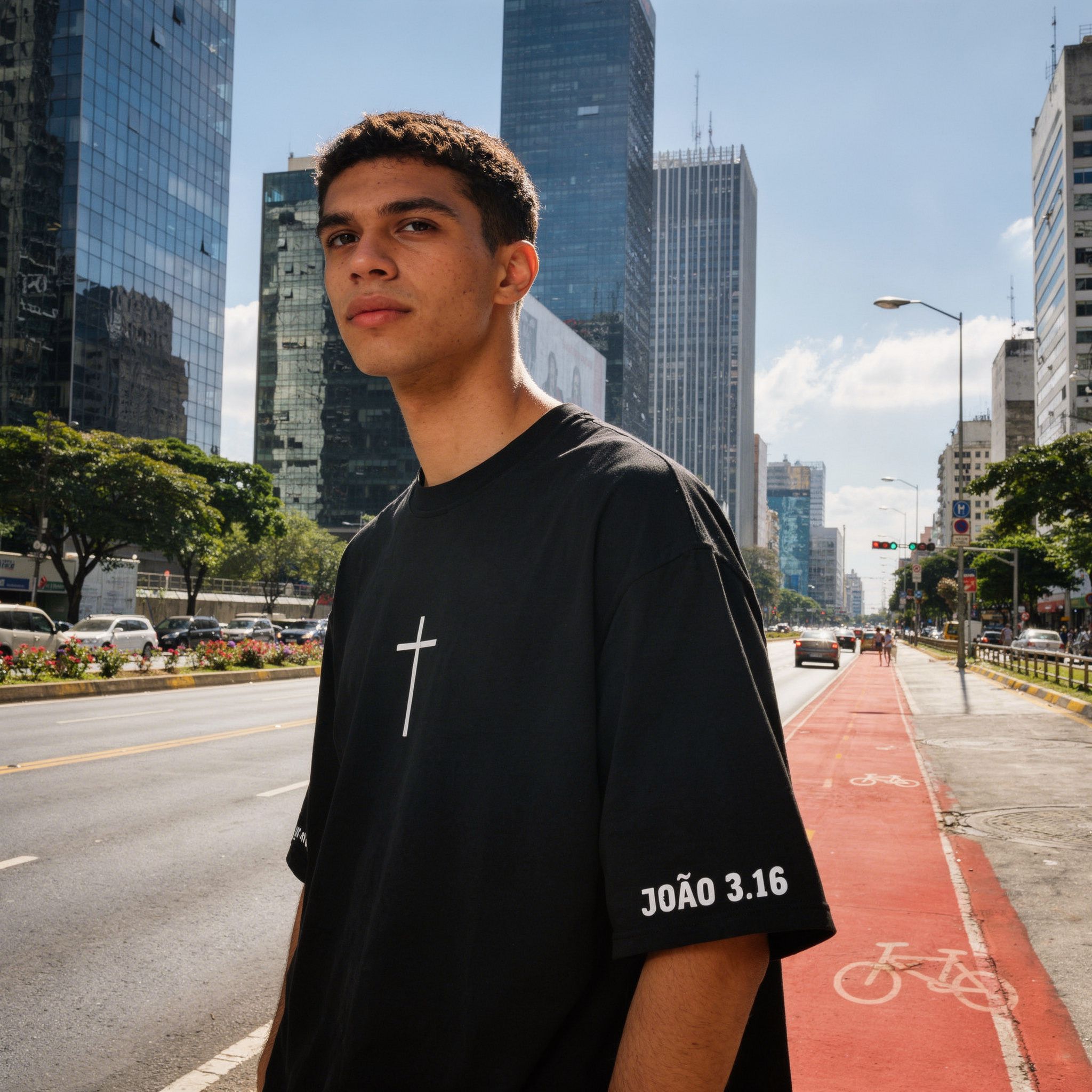 Cruz (João 3:16) - Camiseta Oversized