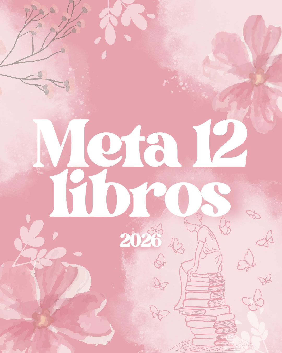 Book Journal Digital - Rosa (Meta: 12 libros)