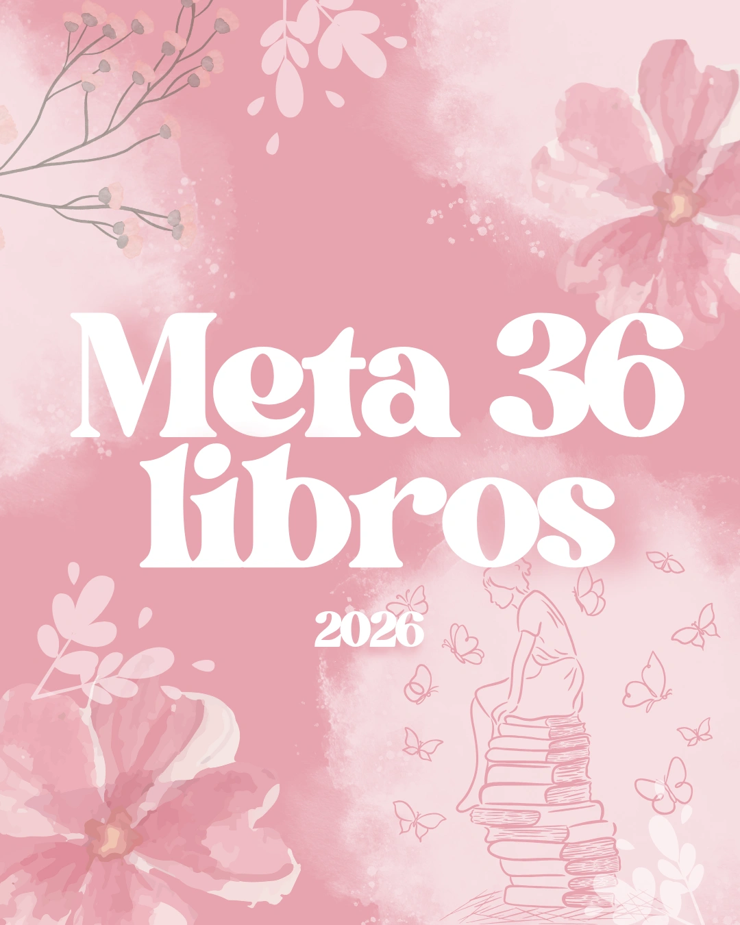 Book Journal Digital - Rosa (Meta: 36 libros)