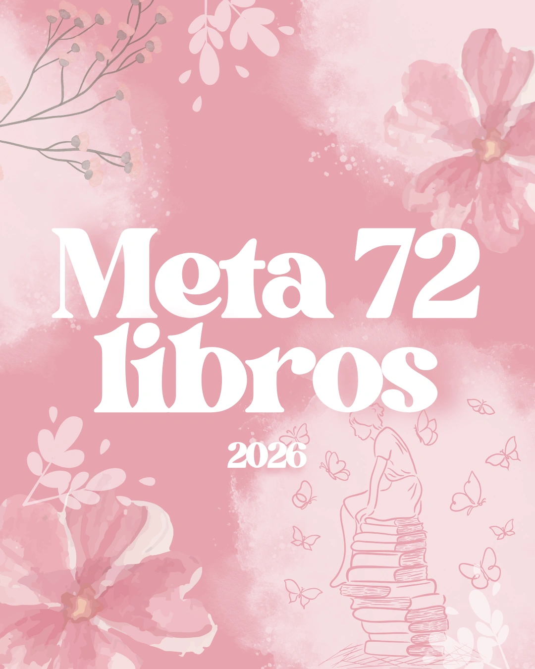 Book Journal Digital - Rosa (Meta: 72 libros)