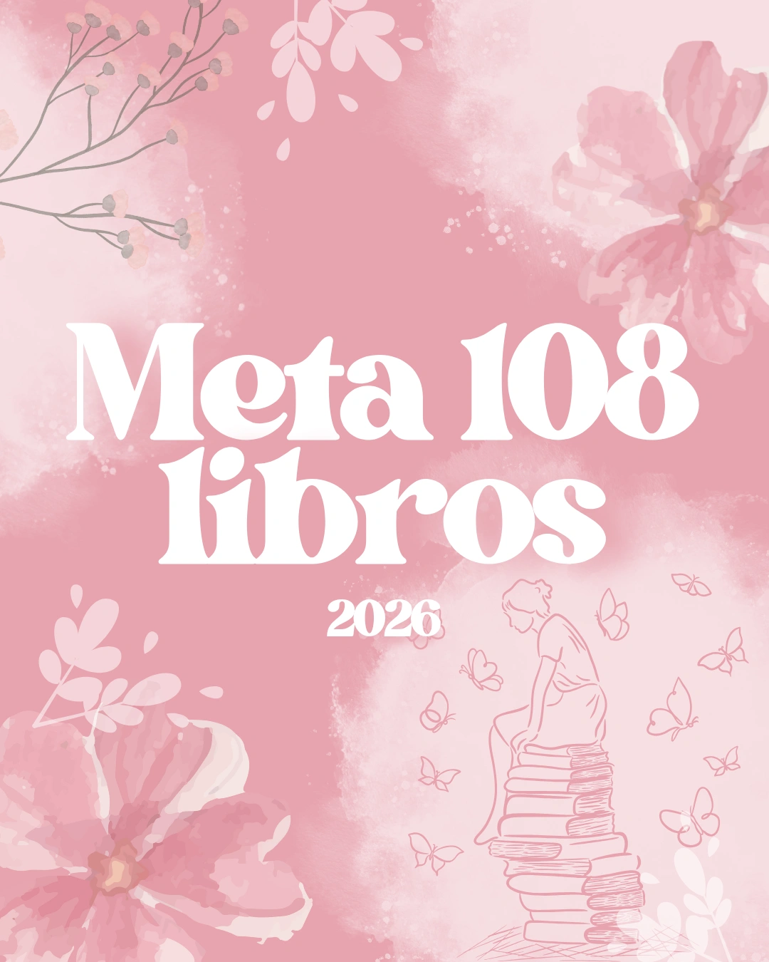 Book Journal Digital - Rosa (Meta: 108 libros)