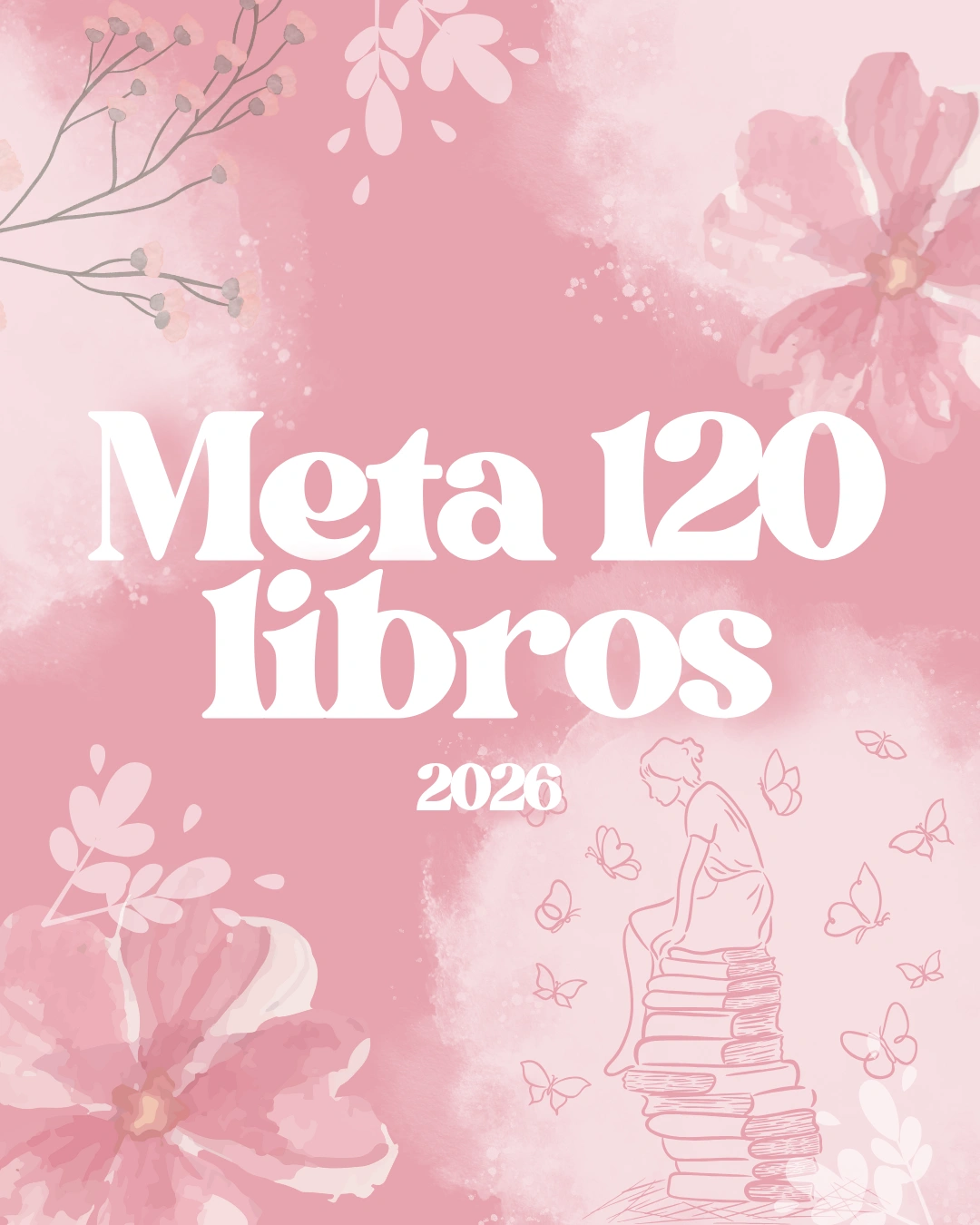 Book Journal Digital - Rosa (Meta: 120 libros)