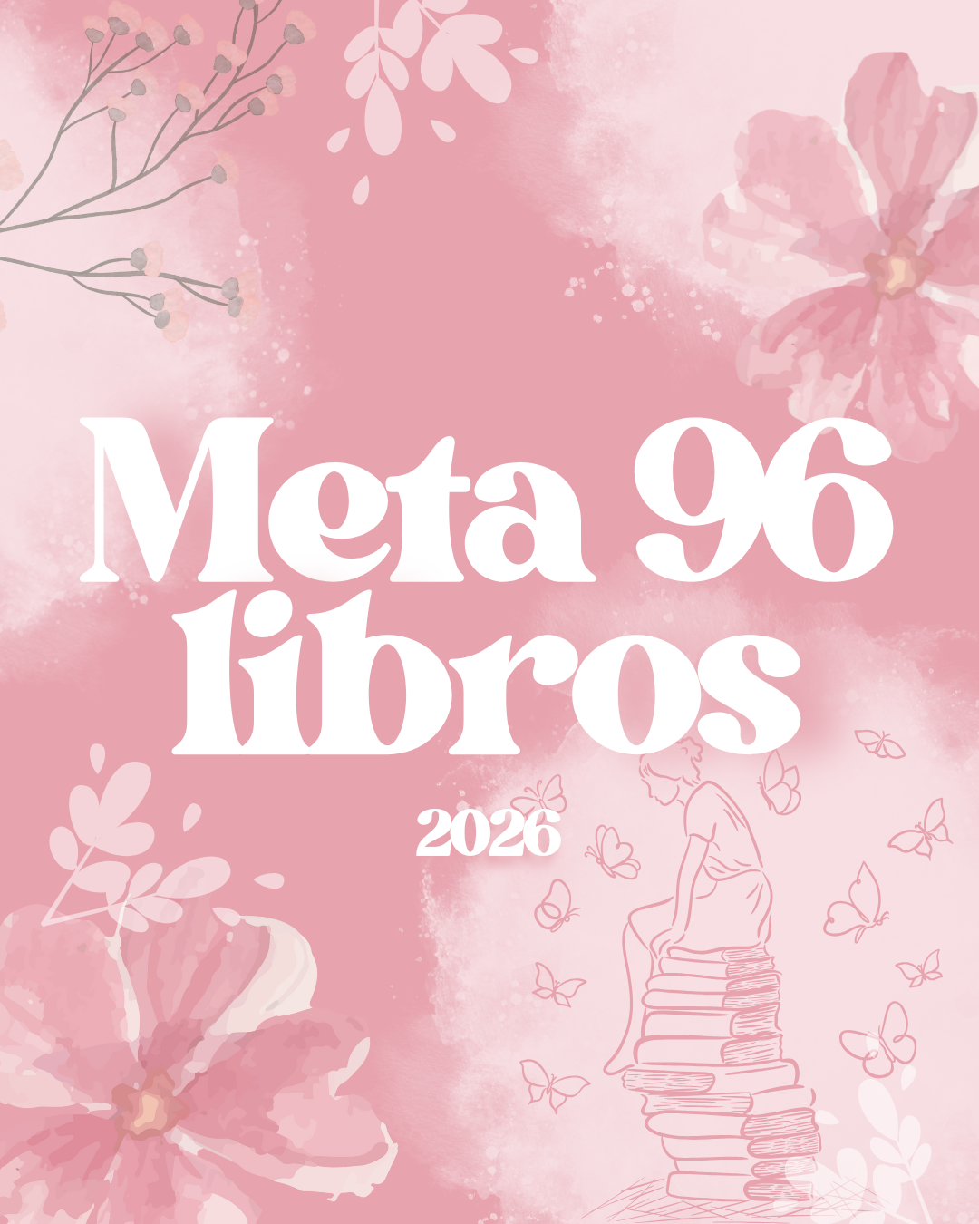 Book Journal Digital - Rosa (Meta: 96 libros)