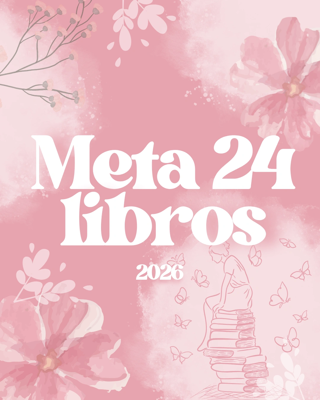 Book Journal Digital - Rosa (Meta: 24 libros)
