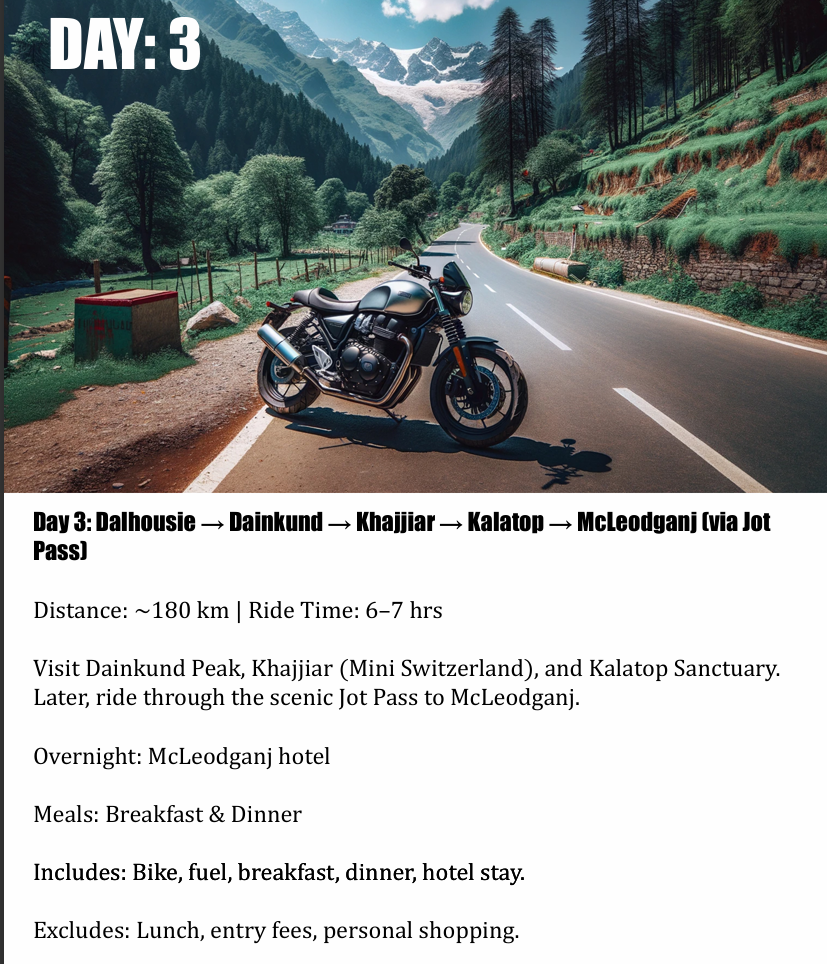 Dalhousie → McLeodganj → Bir 