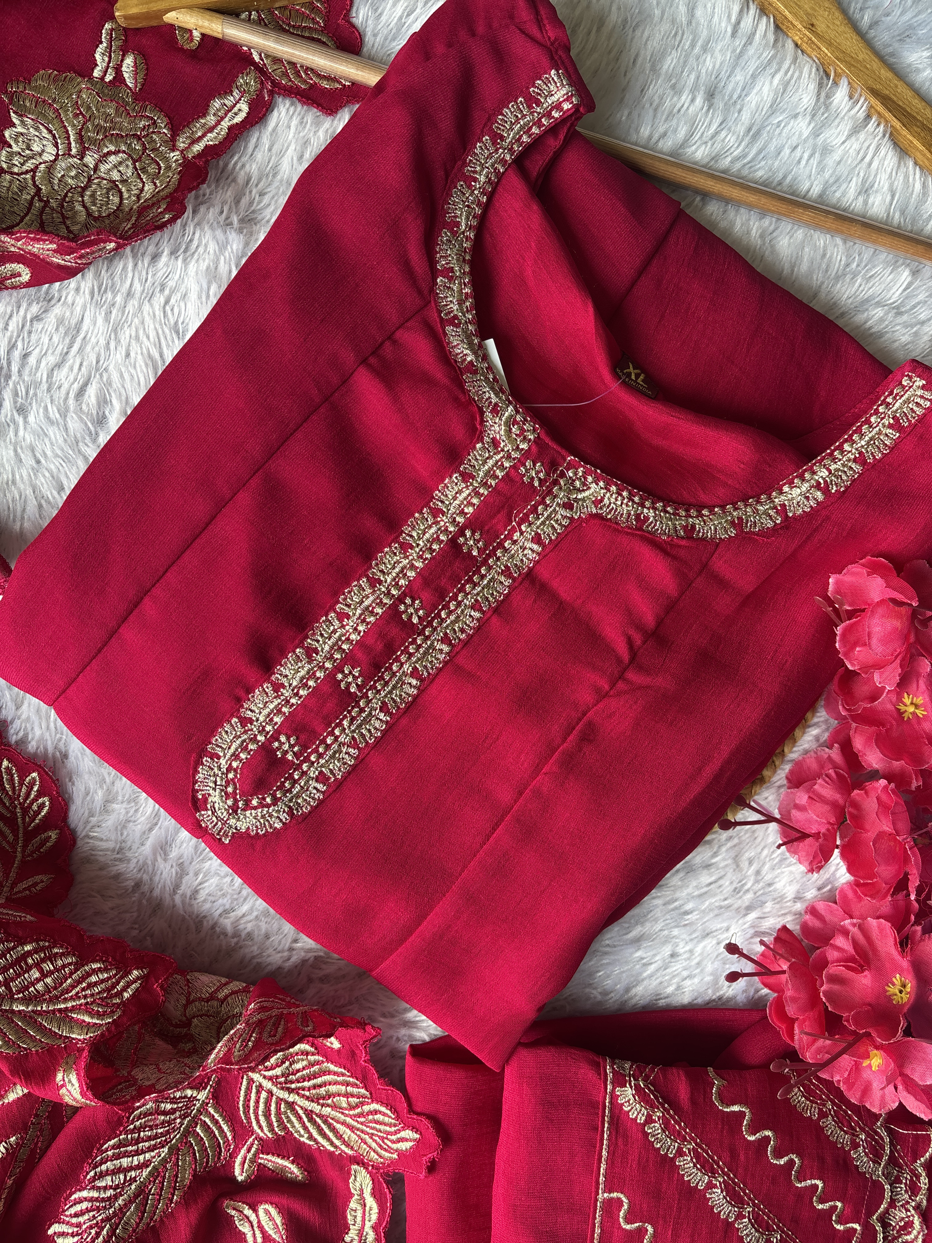 Rani Pink Anarkali Kurti Suit