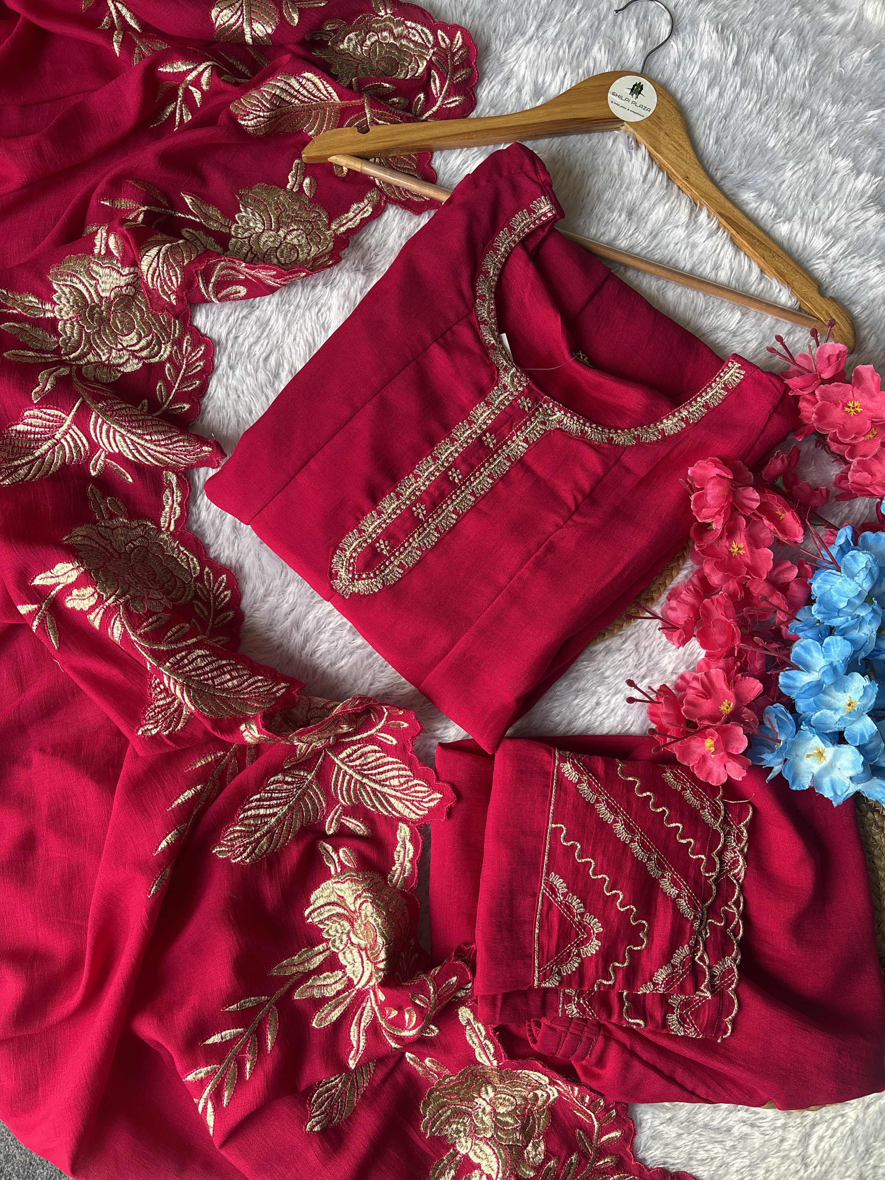 Rani Pink Anarkali Kurti Suit