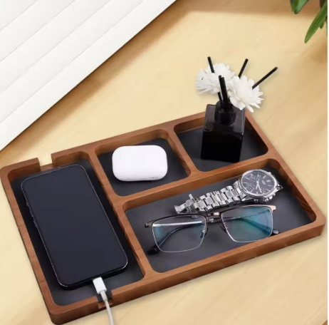 Wooden Desk Organizer Tray