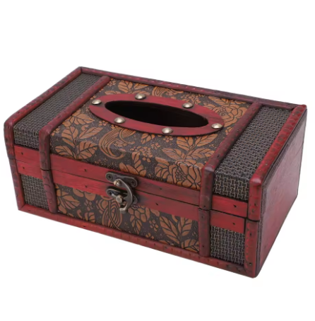 Vintage Wooden Tissue Box