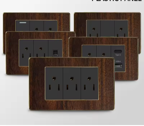 Luxury Wood Finish Wall Sockets