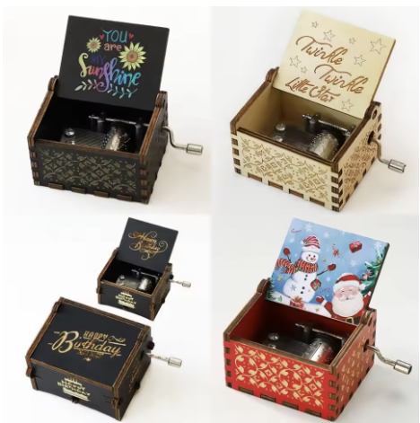 Hand-crank Wooden Music Box