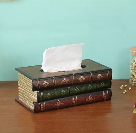 Vintage Book Tissue Box