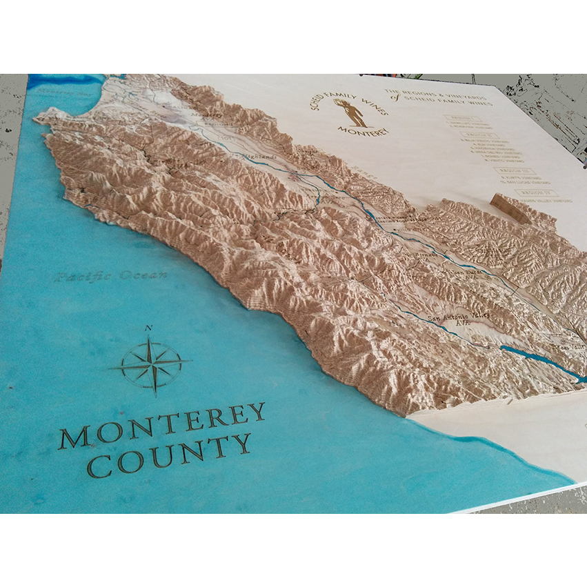 Custom 3D woden maps