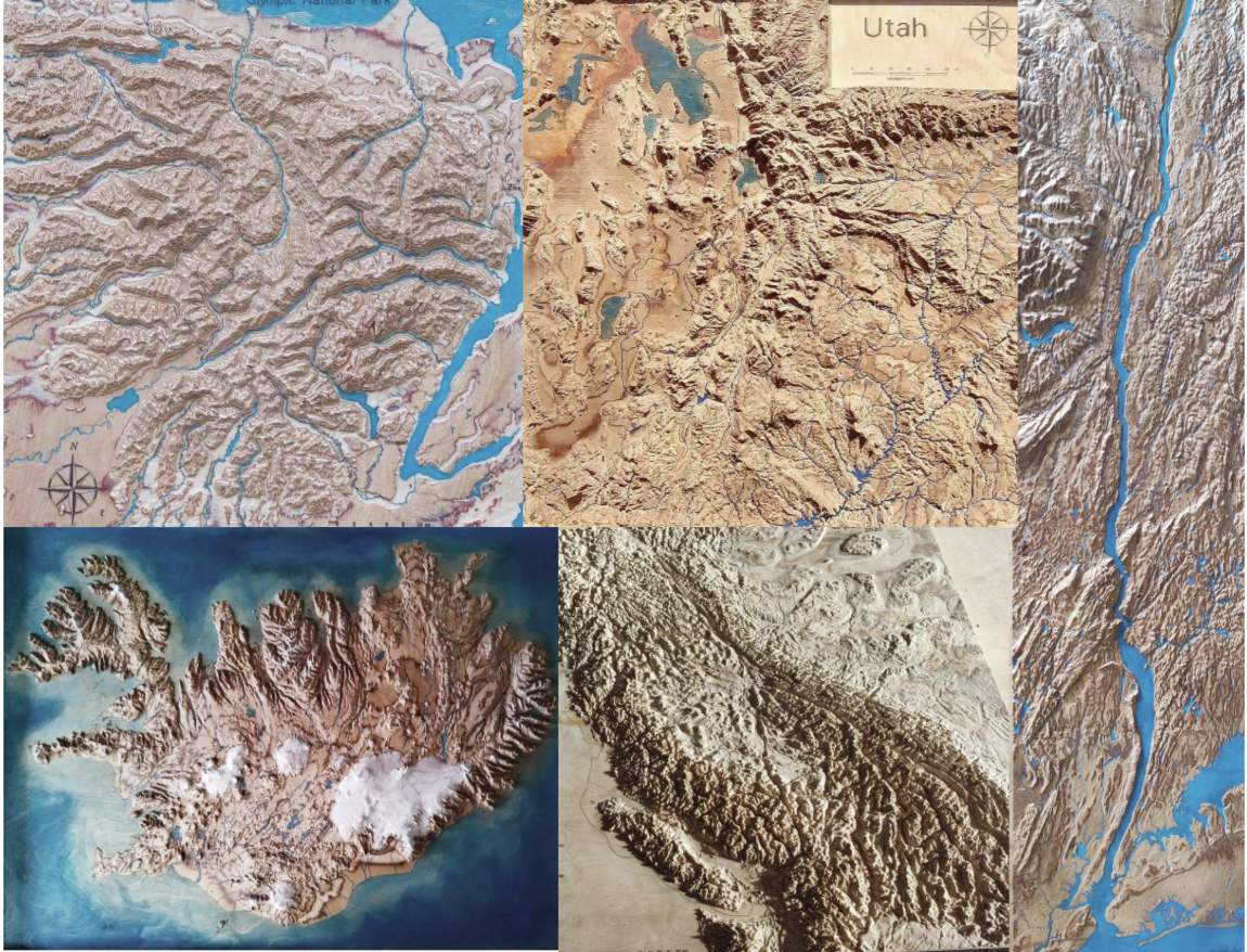 Custom 3D woden maps