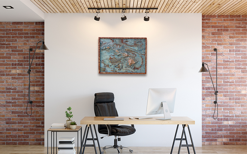 3D topo map of Hawaii 32" by 24"