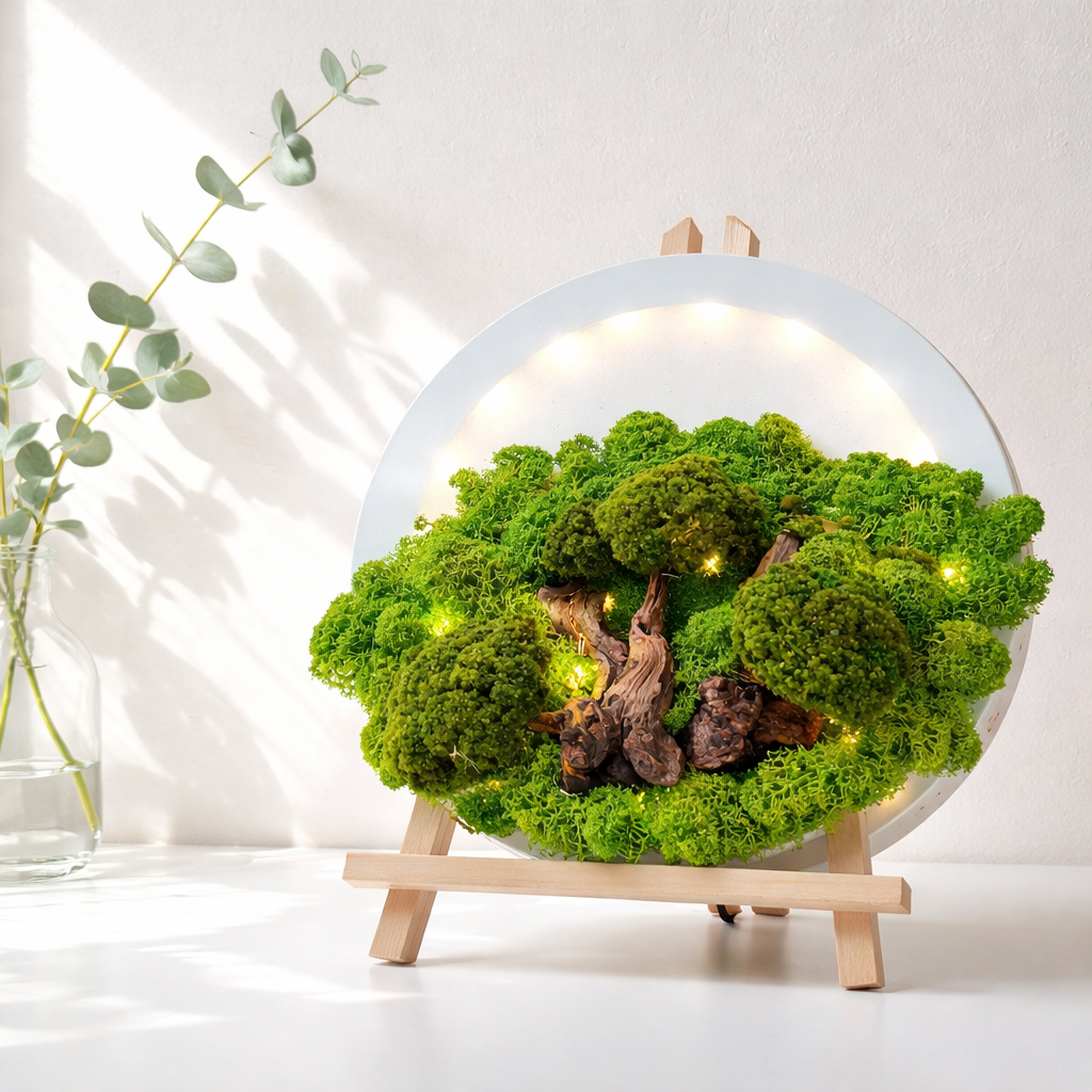 Stabilizuotų samanų paveikslas "Ramybė"