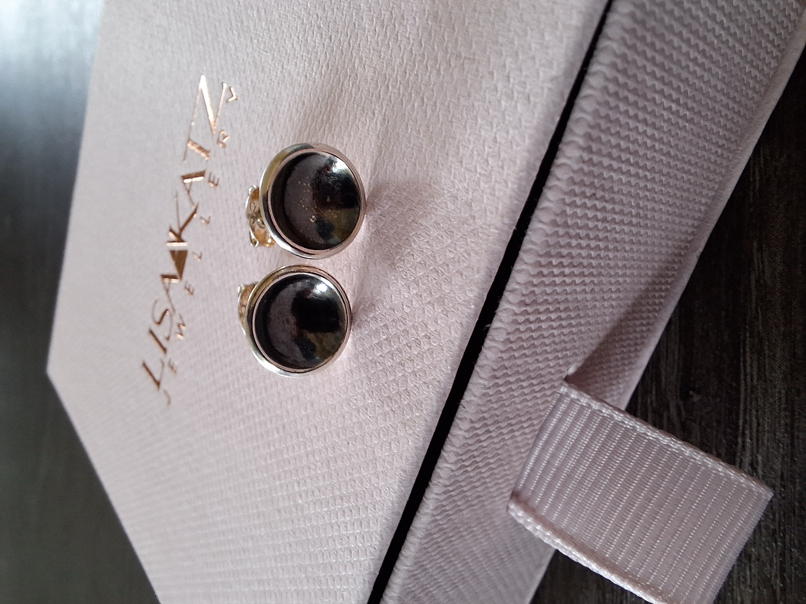 Black Starry Night Stud Earrings | 12mm | Sterling Silver