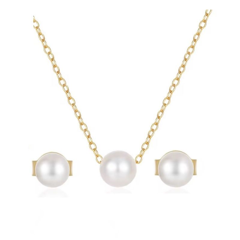 Gold Pearl Jewellery Set