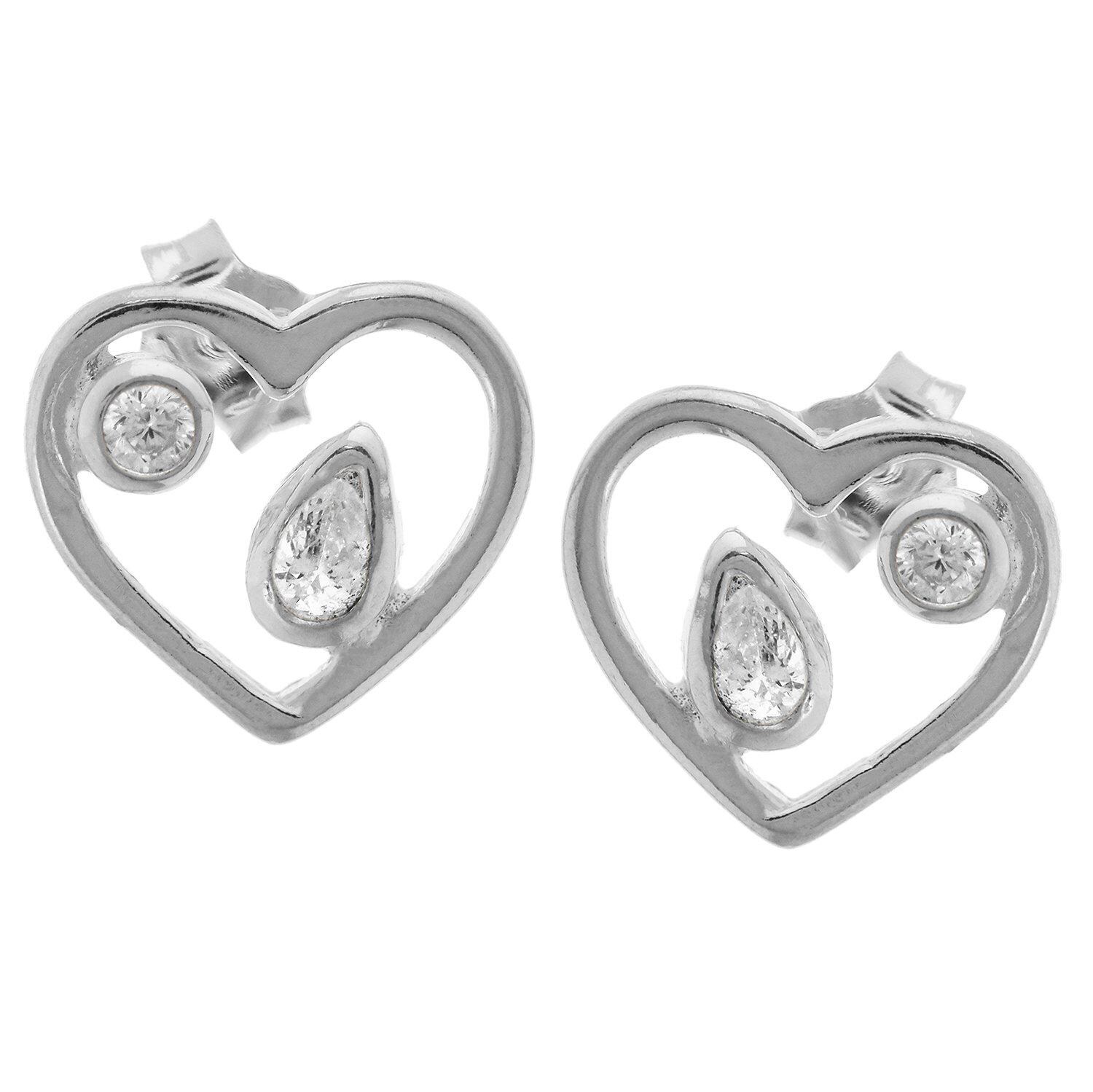 Heart cz earrings 