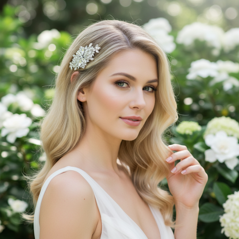  Art Deco Bridal Hair Comb, Great Gatsby Wedding Headpiece - SILVER