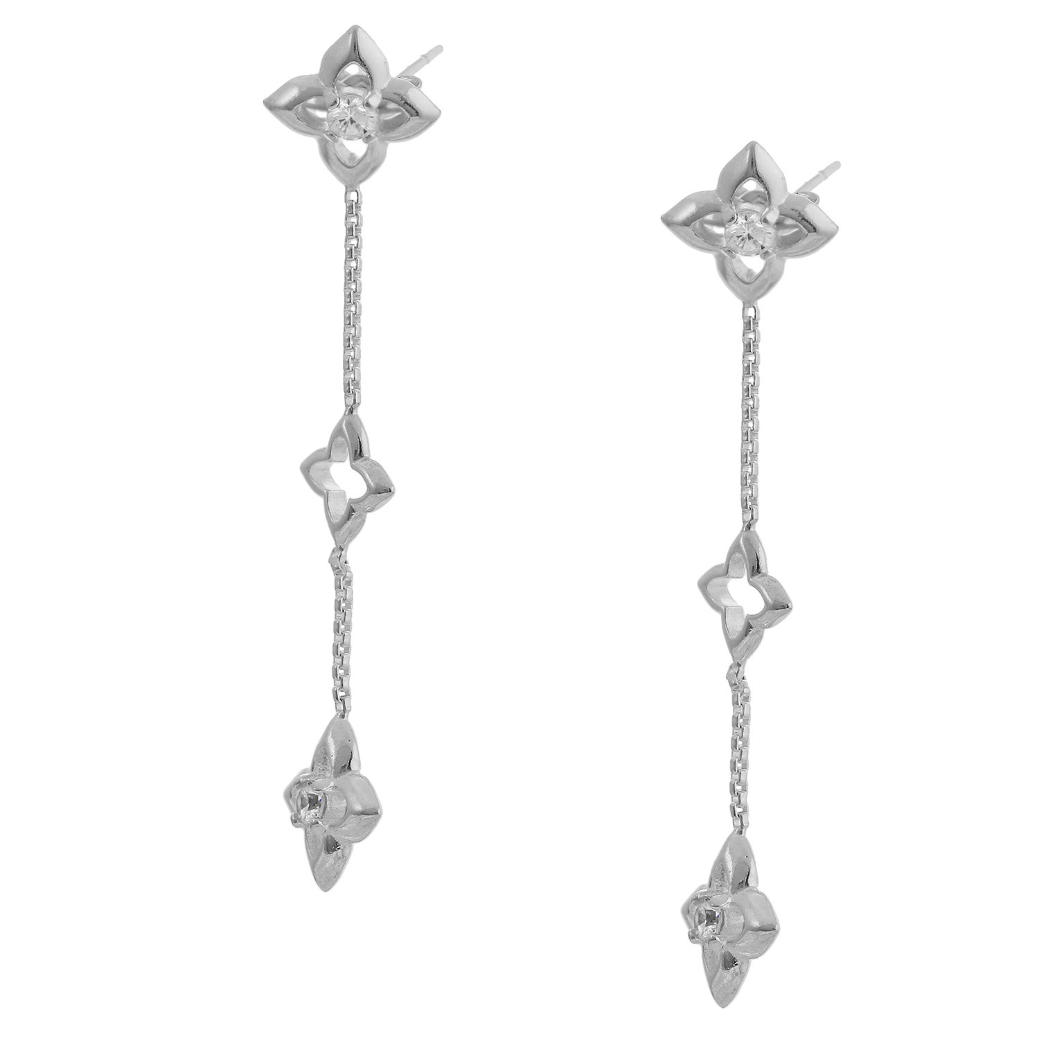 Floral Drop Stud Earrings